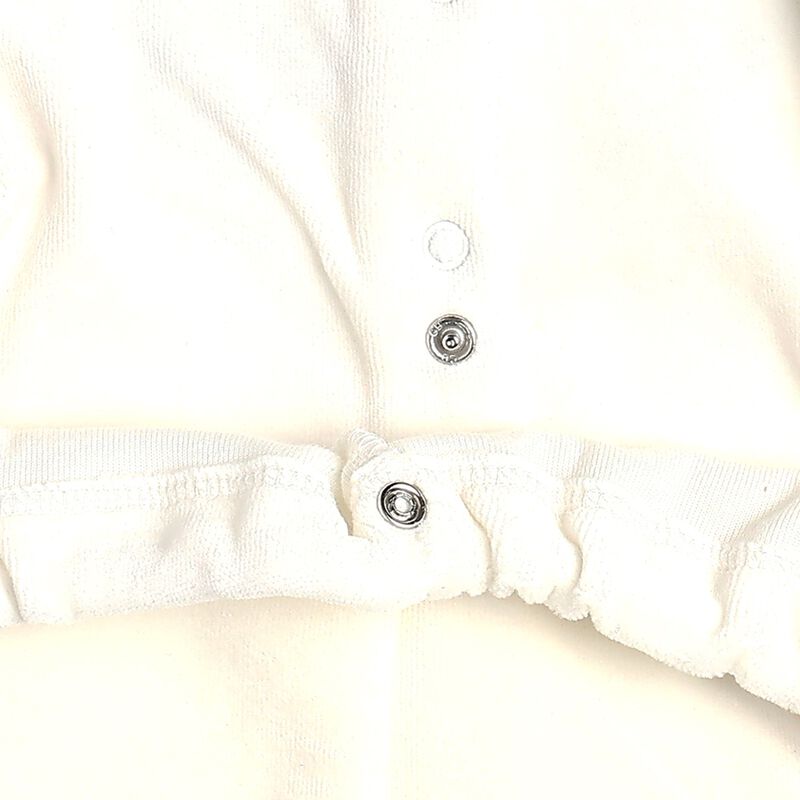 Girls Bronze Velour Nappy Opening Babysuit image number 3
